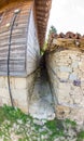 The narrowest lane in the mountain village of Zheravna, Bulgaria Royalty Free Stock Photo