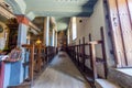 Prayer benches in the church of the Bulgarian village Zheravna Royalty Free Stock Photo