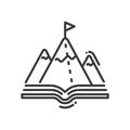 Mountain education - modern vector single line icon Royalty Free Stock Photo
