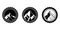 Mountain Emblems Set - Adventure & Outdoor Logos Royalty Free Stock Photo