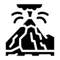 mountain eruption icon Vector Glyph Illustration