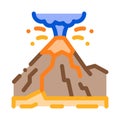 Mountain eruption icon vector outline illustration