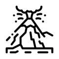 Mountain eruption icon vector outline illustration
