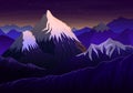 Mountain everest, Evening panoramic with sunset view and peaks, landscape early in a daylight. travel or camping