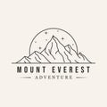 mountain everest line art design logo vector