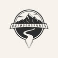mountain everest line art design logo vector silhouette