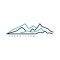 Mountain Everest outdoor adventure insignia Climbing trekking hiking mountaineering and other extreme activities logo Royalty Free Stock Photo