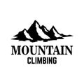 Mountain expedition. Emblem template with rock peak. Design element for logo, label, emblem, sign, poster.