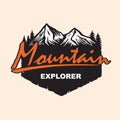 Mountain Explore Logo Design Vector Template Royalty Free Stock Photo