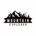 Mountain Explorer Adventure Black And White Badge Template Vector Royalty Free Stock Photo