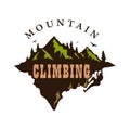 Mountain Explorer Adventure, Climbing, Extreme Sport, Silhouette, Badge Vector Design