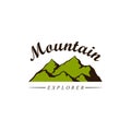 Mountain Explorer Adventure Logo Badge Vector Simple Flat Design