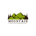 Mountain Explorer Adventure Logo, Sign, Badge Template Vector Design Royalty Free Stock Photo