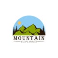 Mountain Explorer Adventure Logo, Sign, Badge Template Vector Design Royalty Free Stock Photo