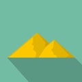Mountain for extremal icon, flat style.