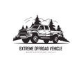 mountain extreme off road vehicle logo silhouette vector