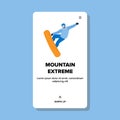 Mountain Extreme Sport Activity Sportsman Vector Illustration