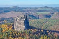 Mountain Falkenstein in Saxon Switzerland in autumn