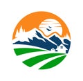 Mountain Farm Logo vector Icon