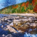 Mountain fast flowing river stream of water in the rocks Royalty Free Stock Photo