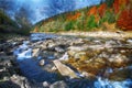 Mountain fast flowing river stream of water in the rocks Royalty Free Stock Photo