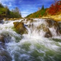 Mountain fast flowing river stream of water in the rocks Royalty Free Stock Photo