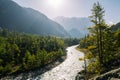 Mountain fast flowing river