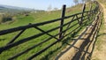 Mountain fence. Mountain rural road Royalty Free Stock Photo