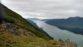 Mountain Filled horizon on the pacific ocean. Inside passage Alaska Royalty Free Stock Photo