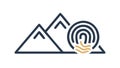 Mountain with fingerprint pattern, security and unique identity, vector design Generative AI Royalty Free Stock Photo
