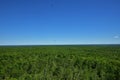 Mountain fire tower scenic view birds flying over the canopy Royalty Free Stock Photo