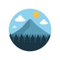 Mountain and forest icon