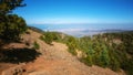 Mountain forest landscape, Troodos nature trail, Cyprus. View from peak Olimbos