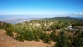 Mountain forest landscape, Troodos nature trail, Cyprus. View from peak Olimbos