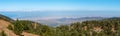 Mountain forest landscape, Troodos nature trail, Cyprus. View from peak Olimbos