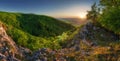 Mountain forest panorama at sunset - Slovakia Royalty Free Stock Photo