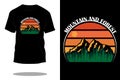 Mountain and forest retro t shirt design Royalty Free Stock Photo