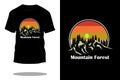 Mountain forest silhouette retro t shirt design Royalty Free Stock Photo