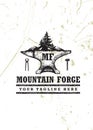 Mountain Forge Blacksmith Craft Logo Concept