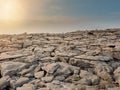 Mountain formation in Burren National park Ireland, Stone structure and pattern Royalty Free Stock Photo