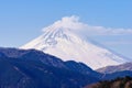 Mountain Fuji at Ashi lake hakone in winter season. Royalty Free Stock Photo