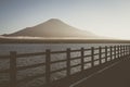 Mountain Fuji and beautiful evening sky at Yamanakako lake Royalty Free Stock Photo