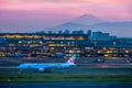 Mountain Fuji in evening seen from Tokyo