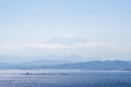 Mountain Fuji far away, viewing from Enoshima Royalty Free Stock Photo