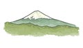 Mountain Fuji in Japan. Vintage color vector engraving illustration