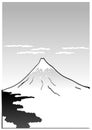 Mountain Fuji, japanese art illustration