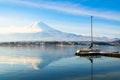 .Mountain fuji and lake kawaguchi, Japan Royalty Free Stock Photo