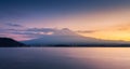 Mountain Fuji and lake kawaguchi at sunset Royalty Free Stock Photo