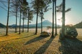 Mountain Fuji in the morning at Fumotopara camping ground with s