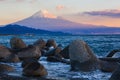 Mountain Fuji and sea at Miho no Matsubara Royalty Free Stock Photo